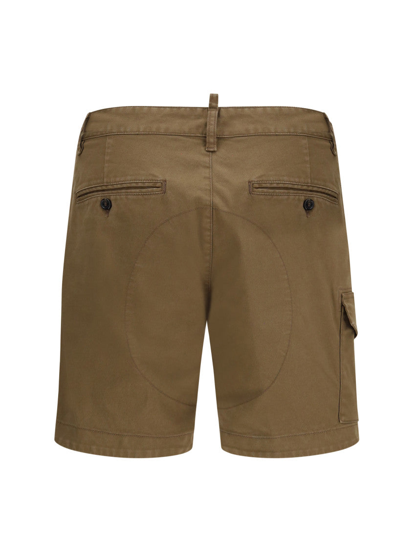 Brown Solid Cargo Shorts 2