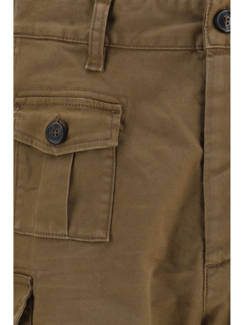 Brown Solid Cargo Shorts 3