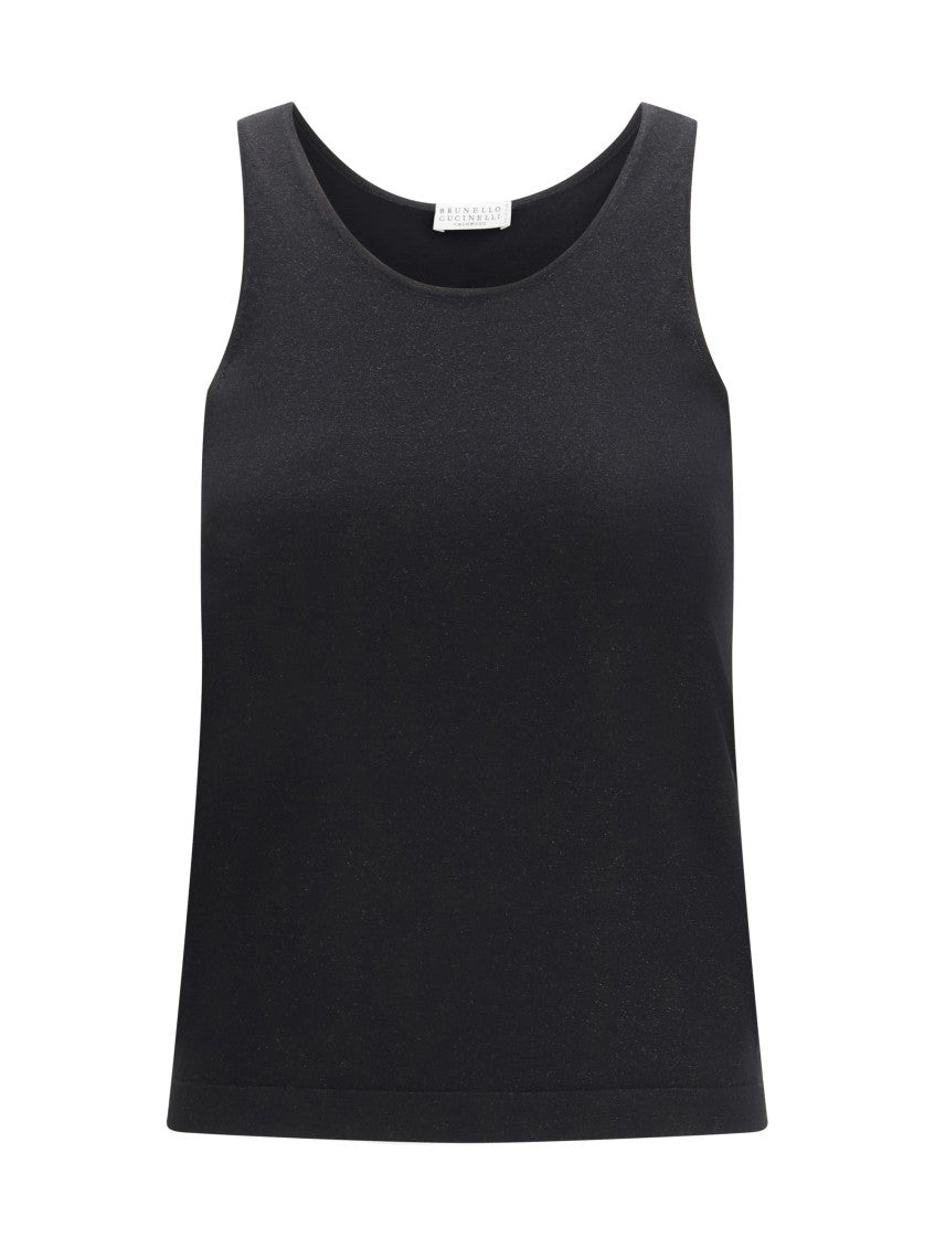 Black Round Neck Tank Top 1