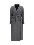 Grey Notched Lapel Trench Coat 1