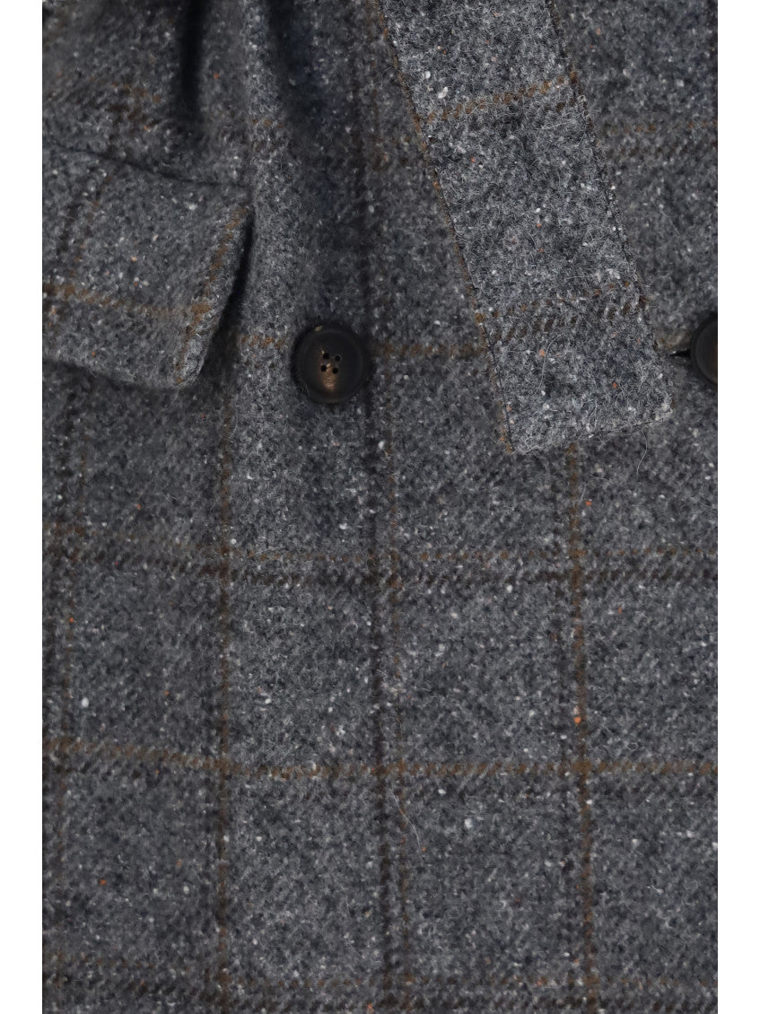 Grey Notched Lapel Trench Coat 3