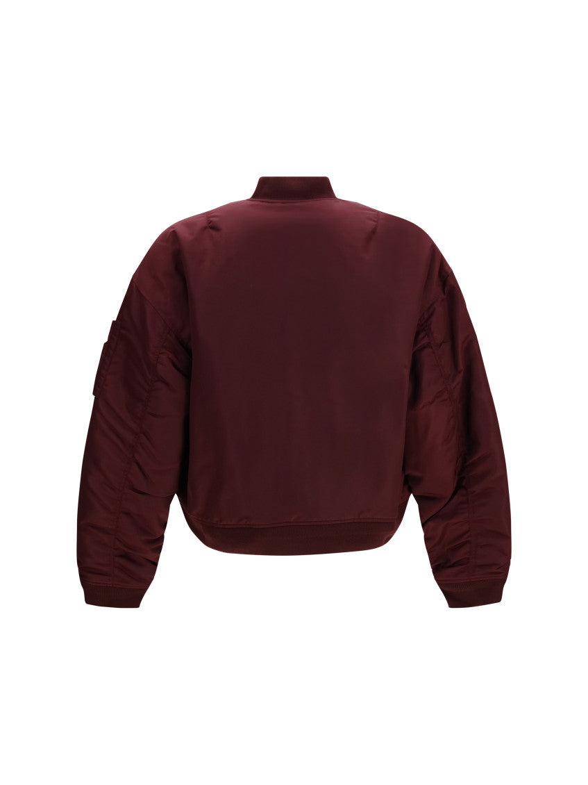 Maroon Relaxed Bomber Jacket 2