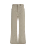 Beige Flared Flat Front Pants 1
