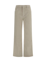 Beige Flared Flat Front Pants 1