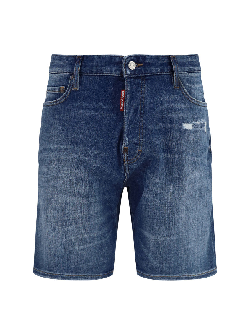 Blue Distressed Shorts 1