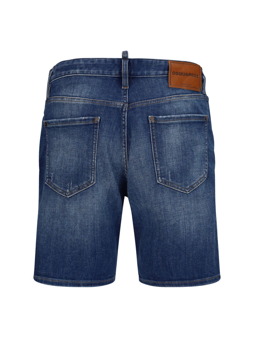 Blue Distressed Shorts 2
