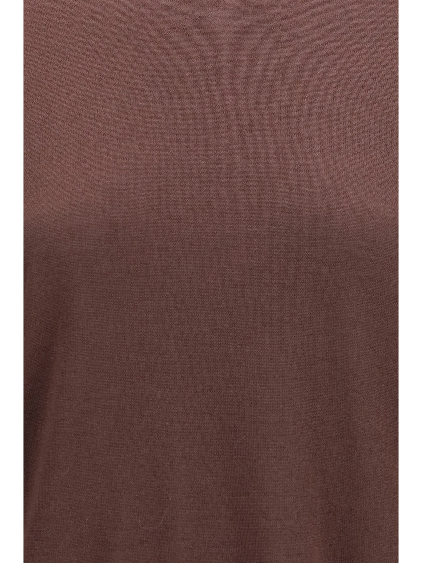 Brown Solid Round Neck Sweater 3