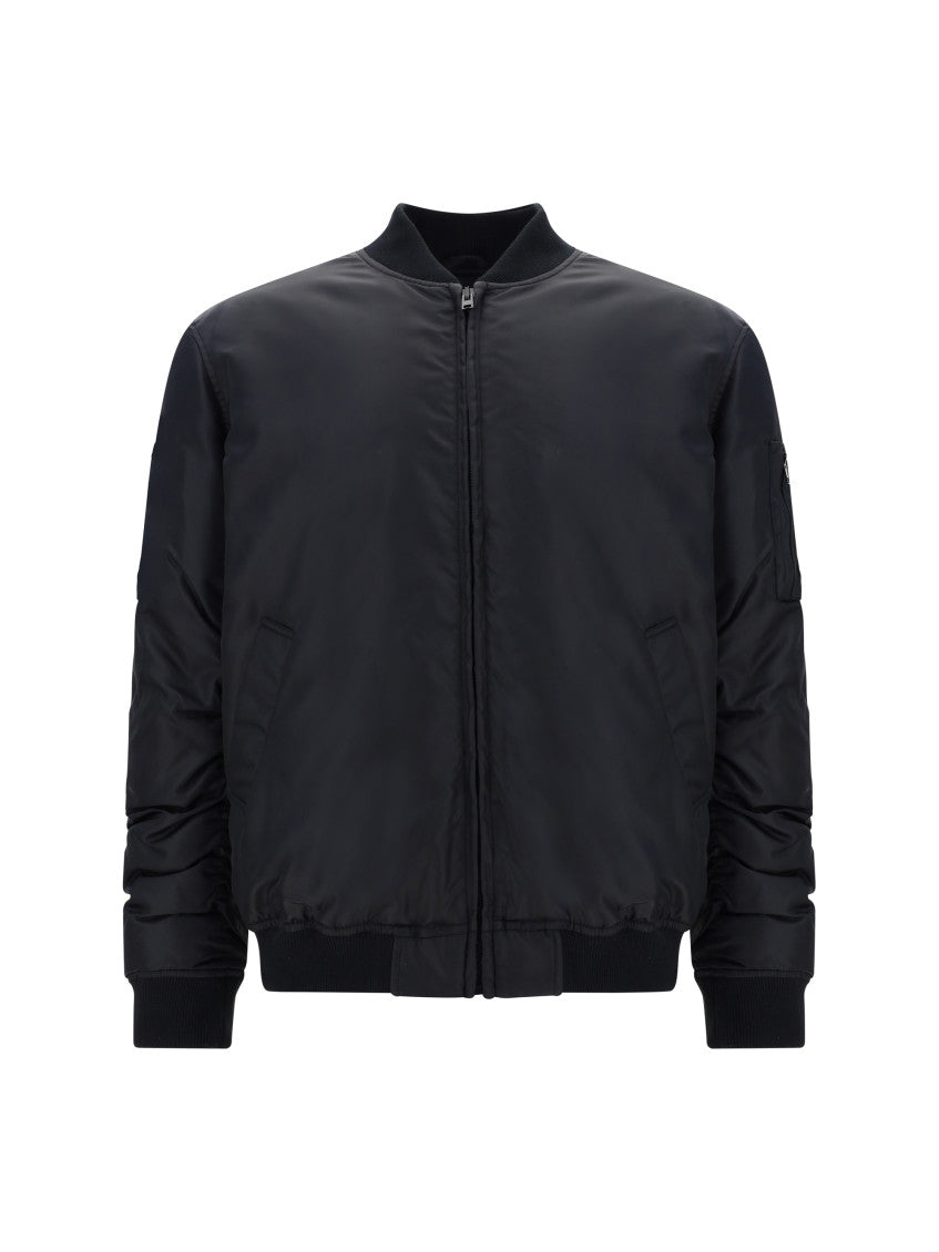 Black Solid Bomber Jacket 1