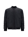Black Solid Bomber Jacket 1