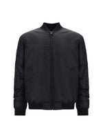 Black Solid Bomber Jacket 1