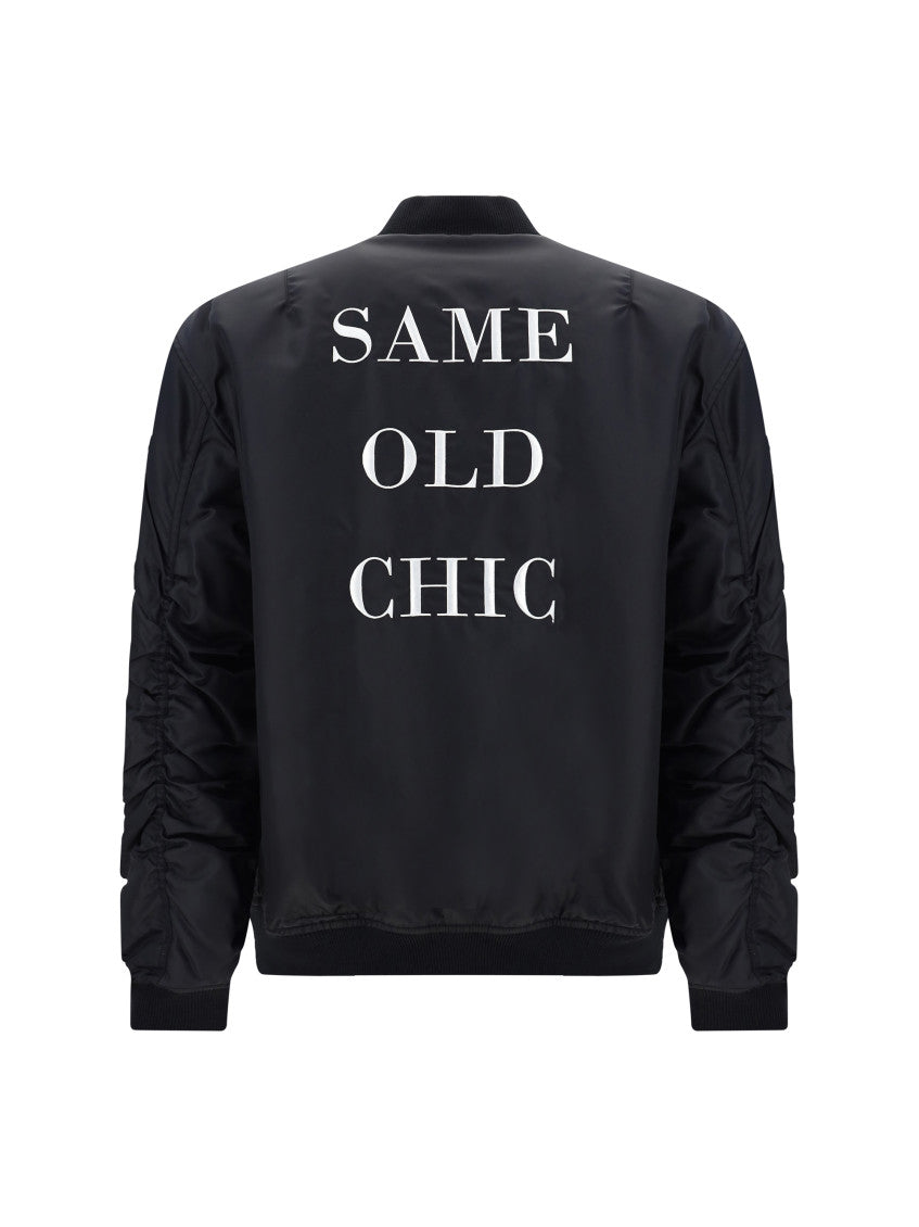 Black Solid Bomber Jacket 2