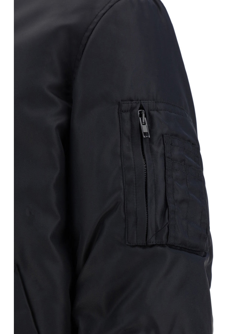 Black Solid Bomber Jacket 3
