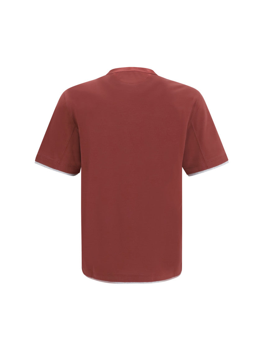 Maroon Solid Crew Neck T-Shirt 2