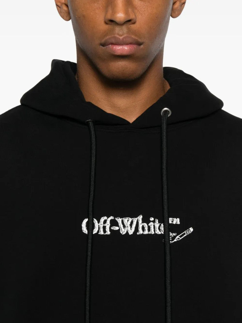 Black Logo Embroidered Hoodie 2