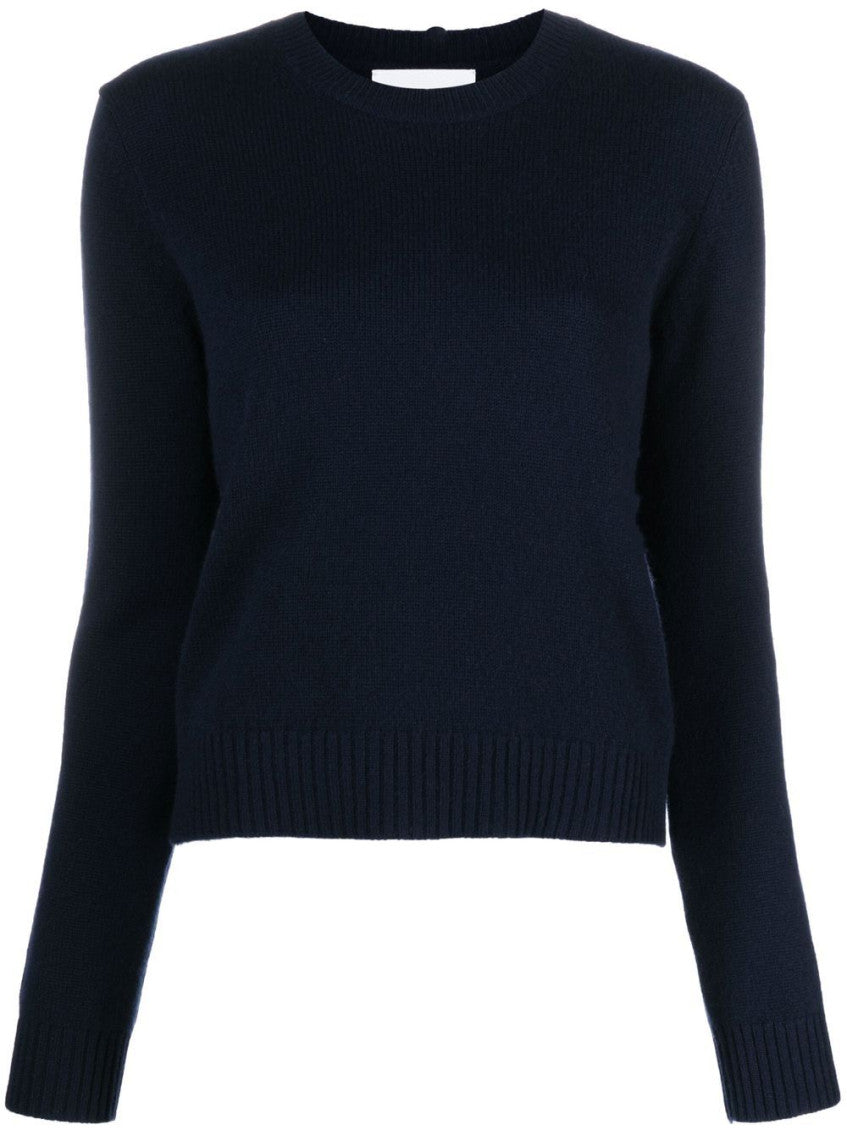 Blue Ribbed-Knit Wool Sweater 1