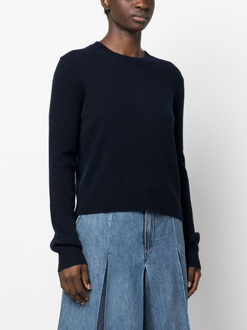 Blue Ribbed-Knit Wool Sweater 2