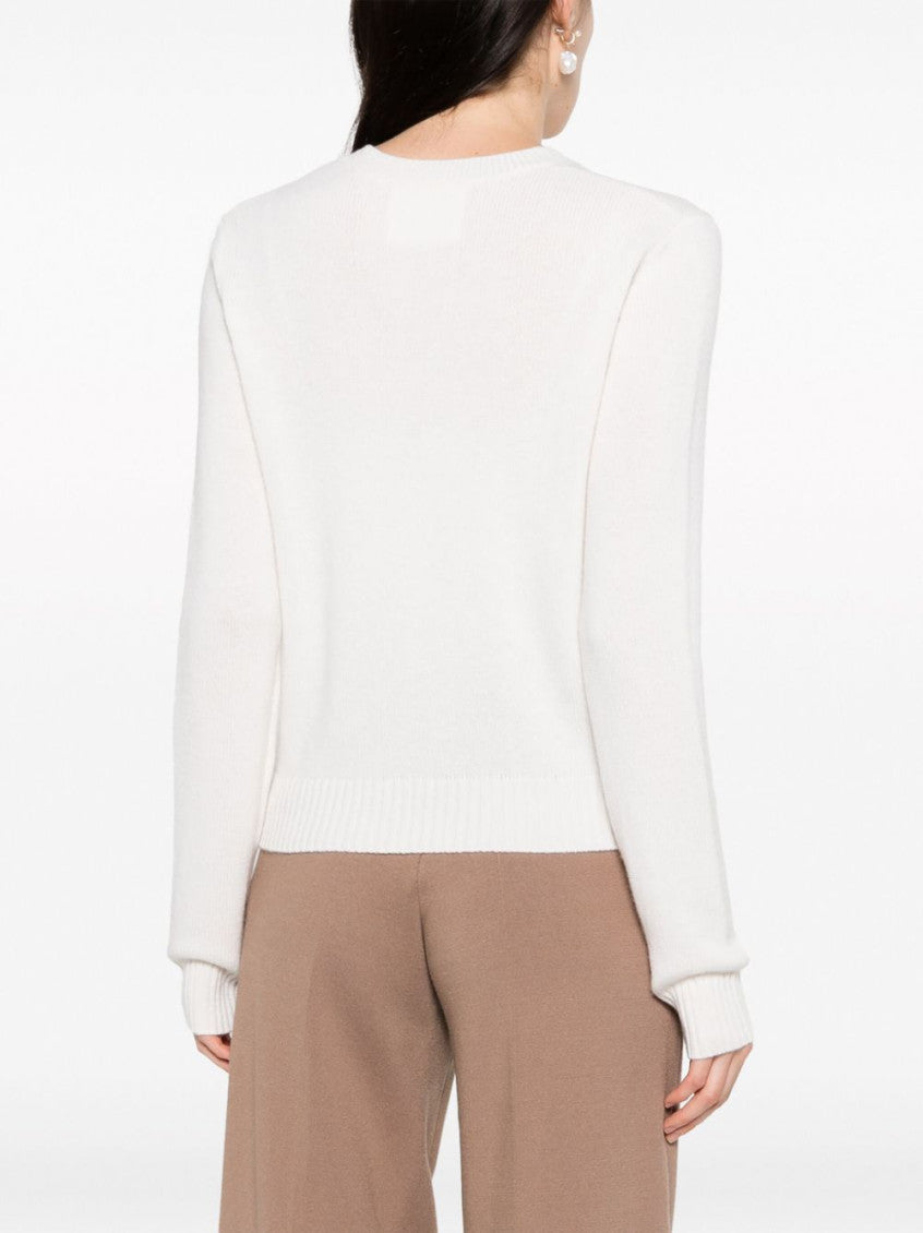 Beige Crewneck Wool Sweater 5