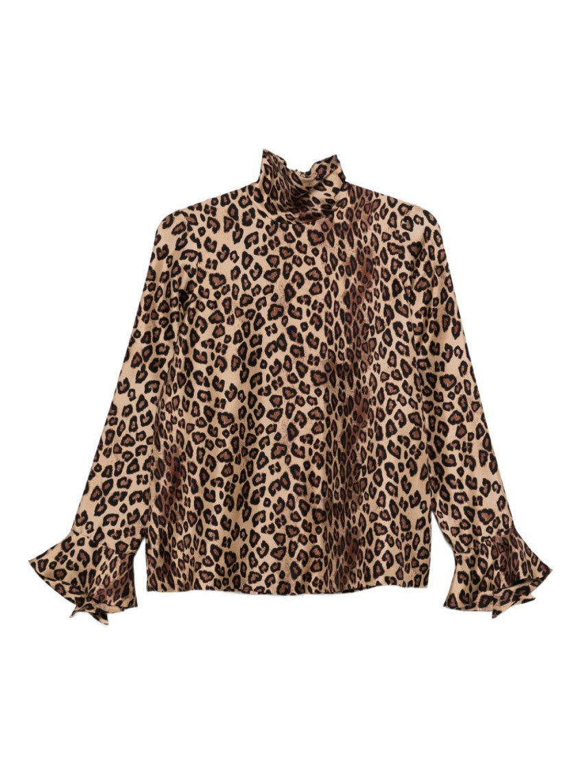 Leopard Print High-Neck Shirt 1