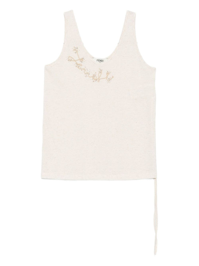 Beige Sleeveless Top 1