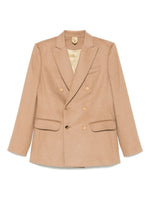 Beige Double-Breasted Blazer 1