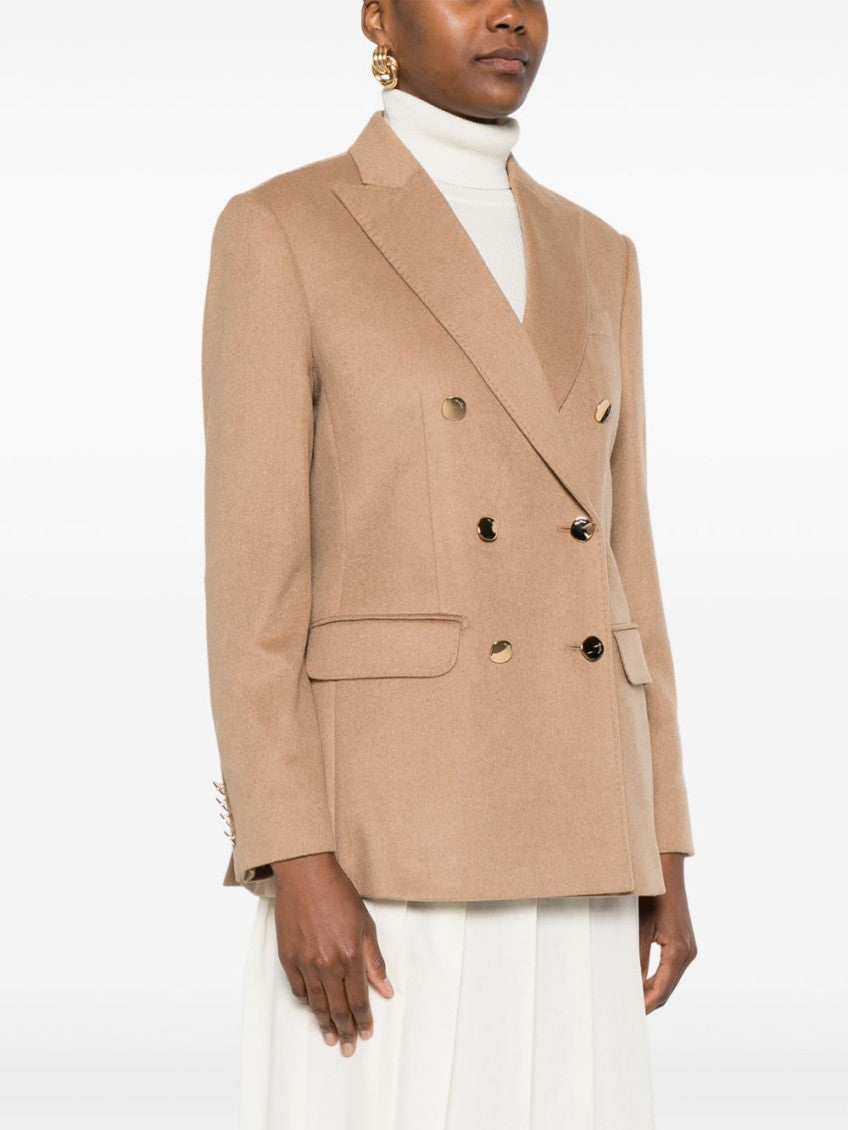 Beige Double-Breasted Blazer 2