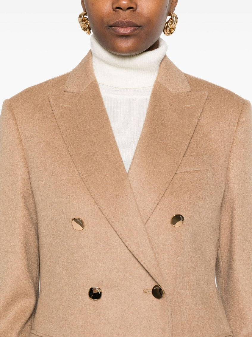 Beige Double-Breasted Blazer 3
