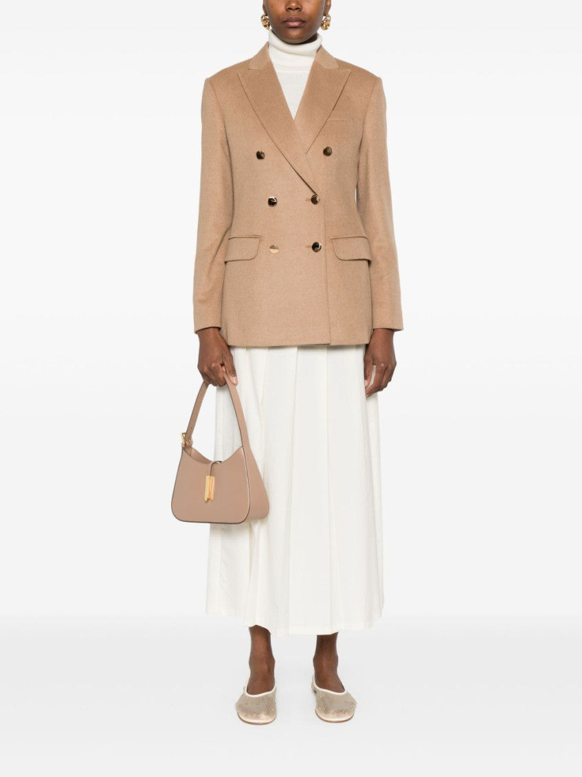 Beige Double-Breasted Blazer 4