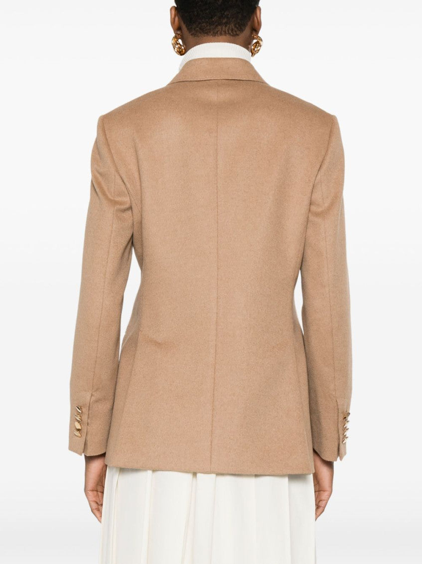 Beige Double-Breasted Blazer 5