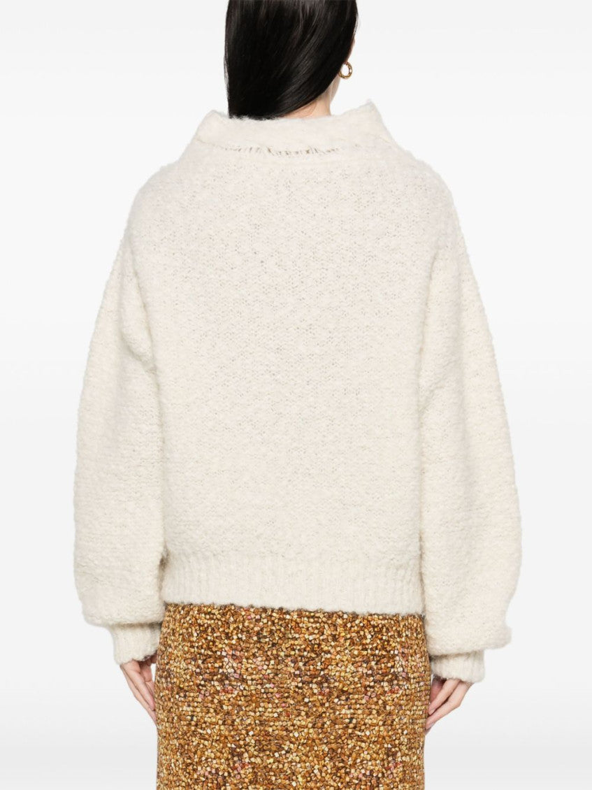 Beige Stand Collar Sweater 3
