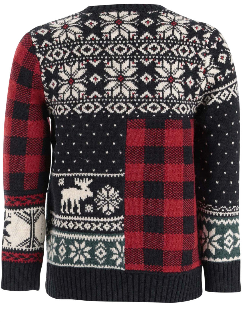 Boys Multi Color Knitted Sweater 2