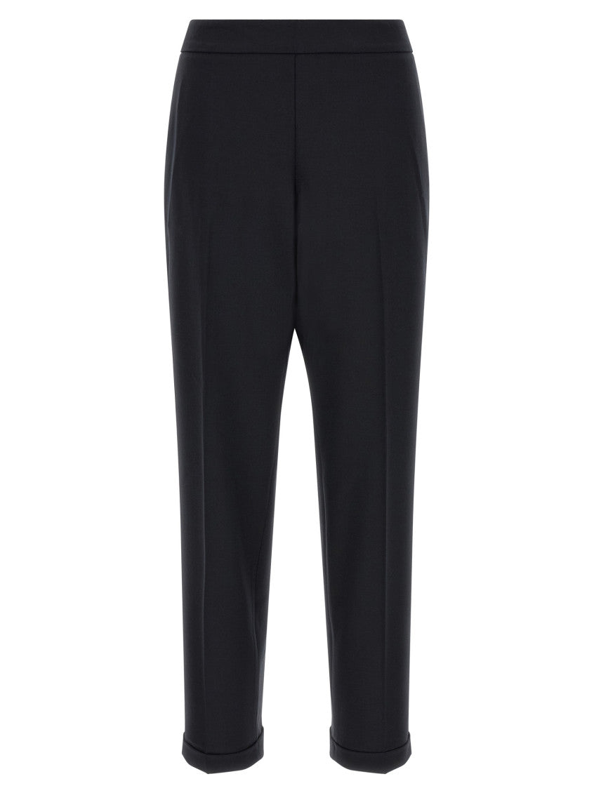 Black Tailored Flat Front Pants 1