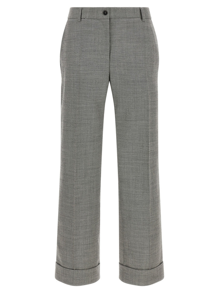 Grey Flared Flat Front Pant 1