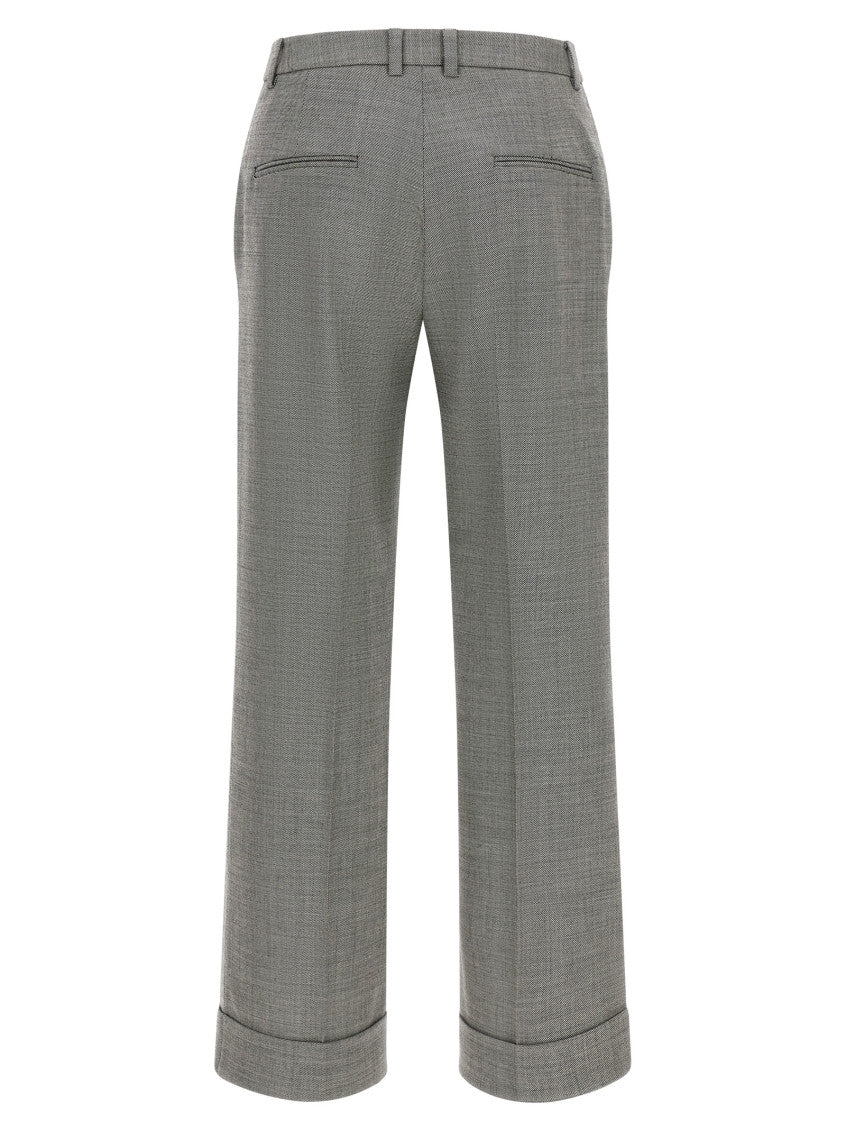 Grey Flared Flat Front Pant 2