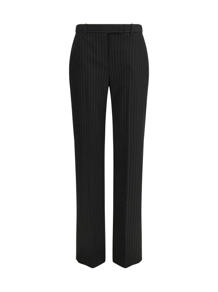 Black Regular Flat Front Pants 1