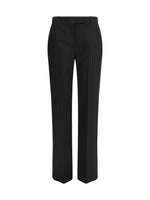 Black Regular Flat Front Pants 1