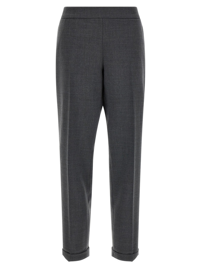 Grey Straight Flat Front Pants 1