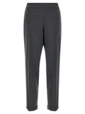 Grey Straight Flat Front Pants 1
