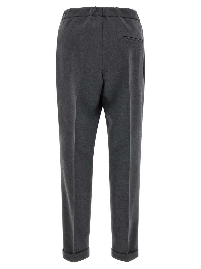 Grey Straight Flat Front Pants 2