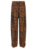 Brown Relaxed Pleated Pants 1