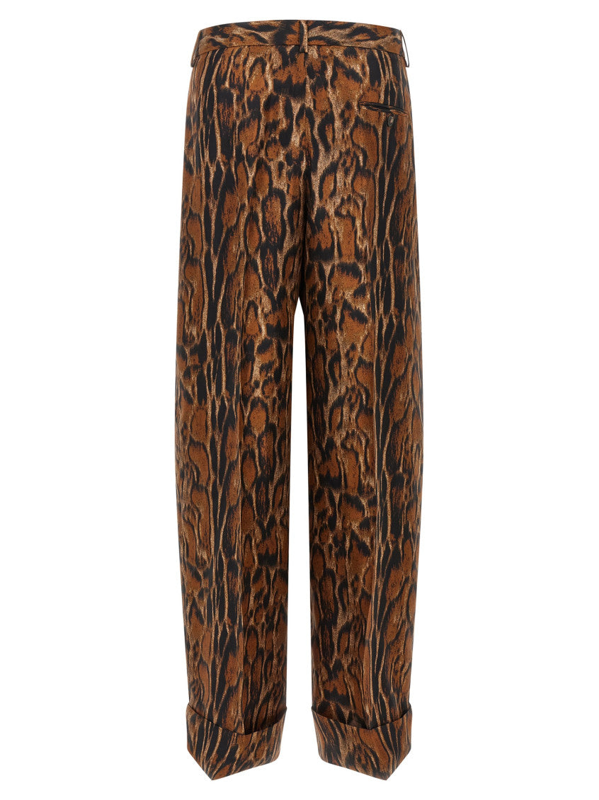 Brown Relaxed Pleated Pants 2