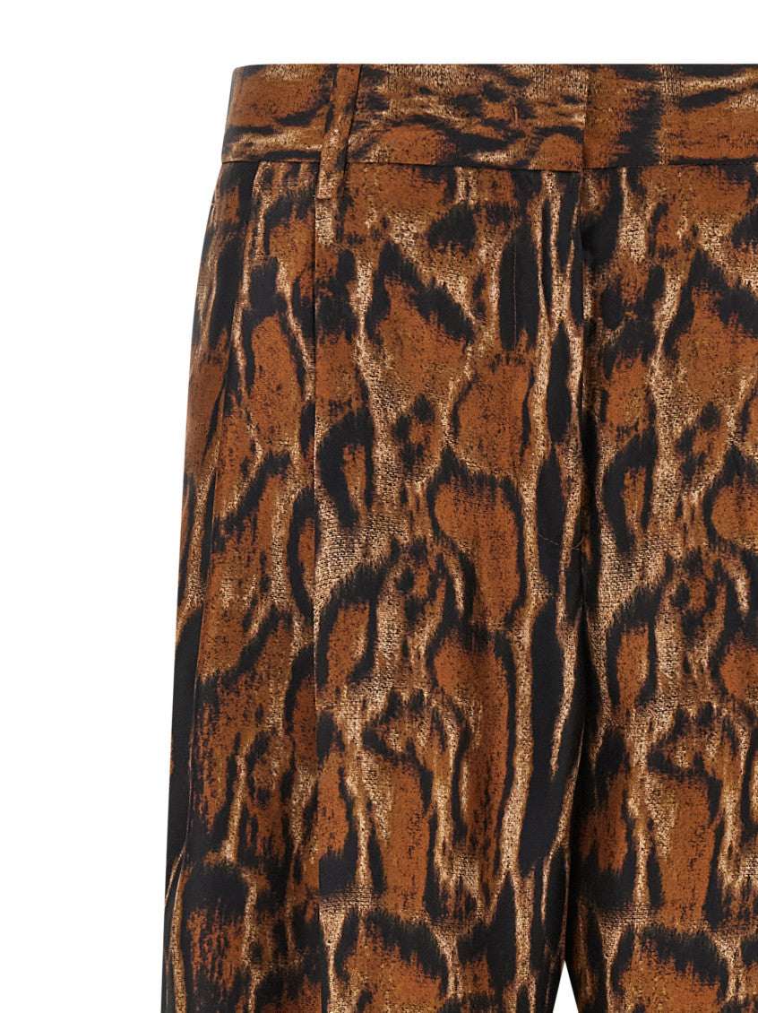 Brown Relaxed Pleated Pants 3