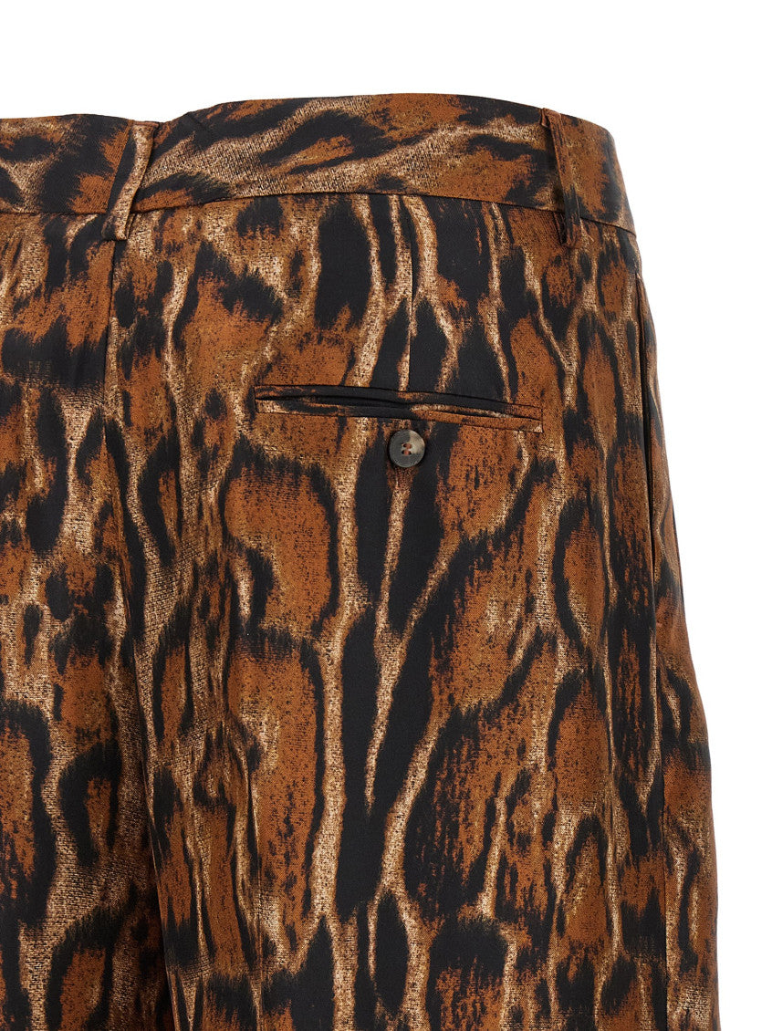Brown Relaxed Pleated Pants 4