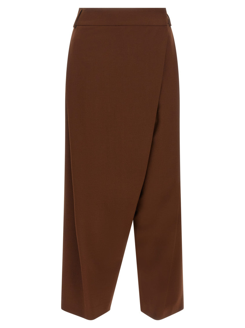 Brown Relaxed Flat Front Pants 1