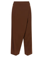 Brown Relaxed Flat Front Pants 1