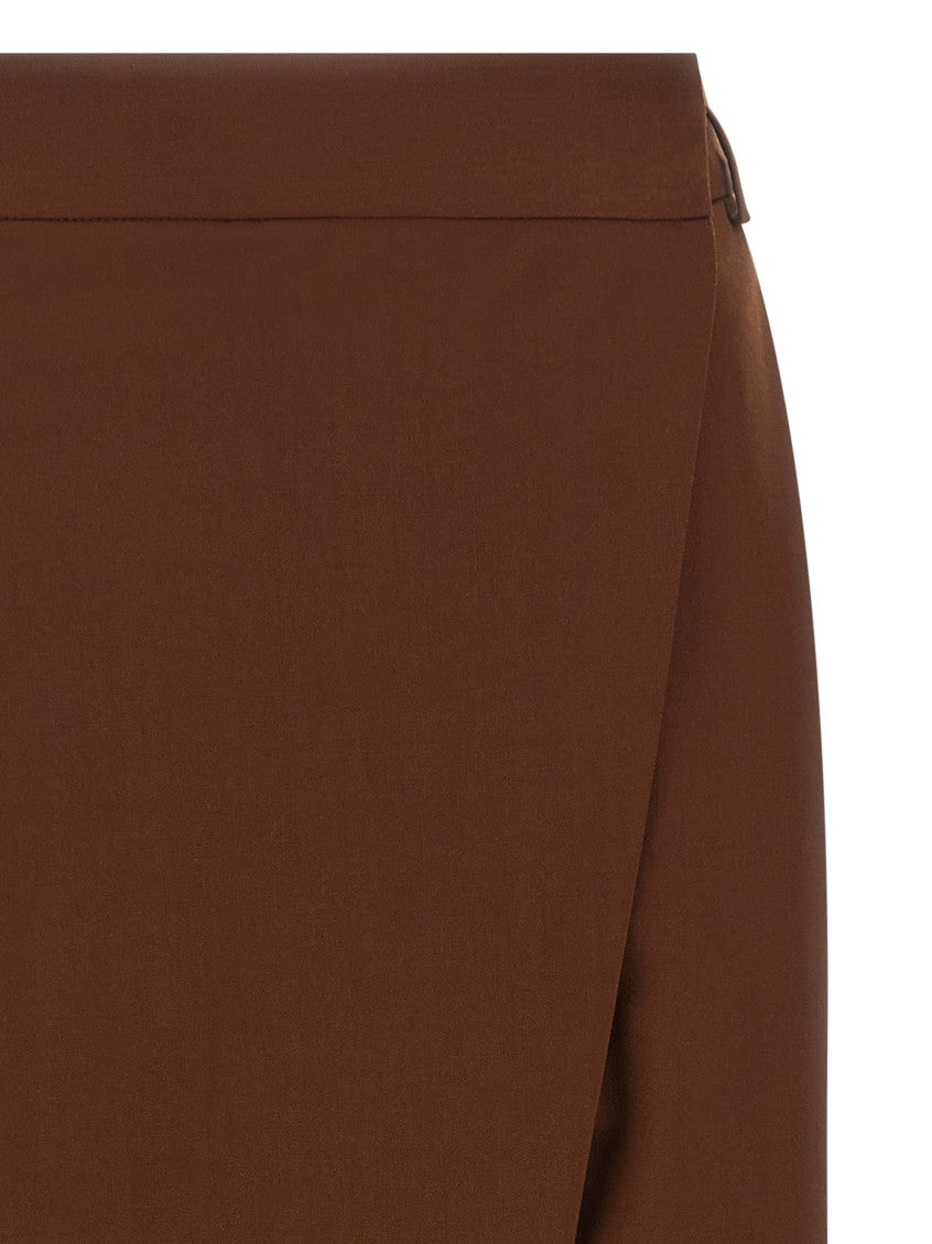 Brown Relaxed Flat Front Pants 3