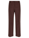 Brown Straight Flat Front Pant 1