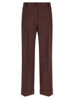 Brown Straight Flat Front Pant 1