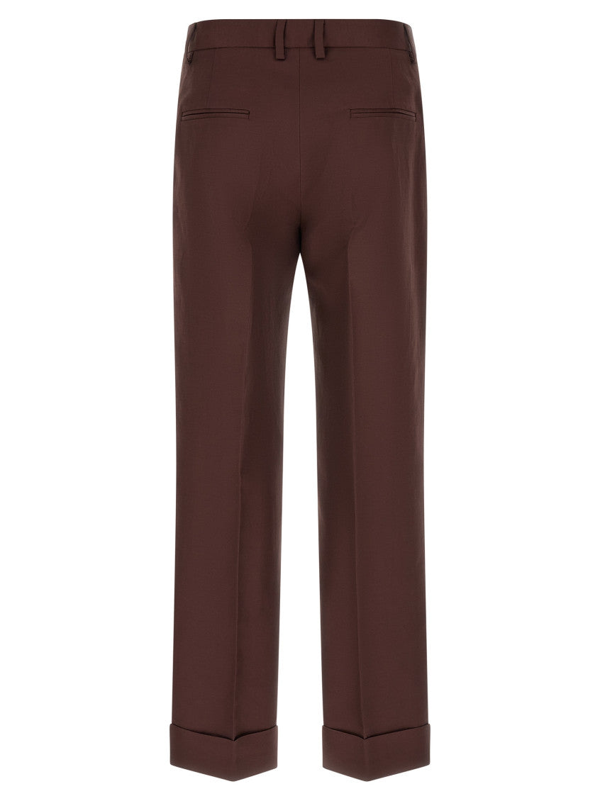 Brown Straight Flat Front Pant 2