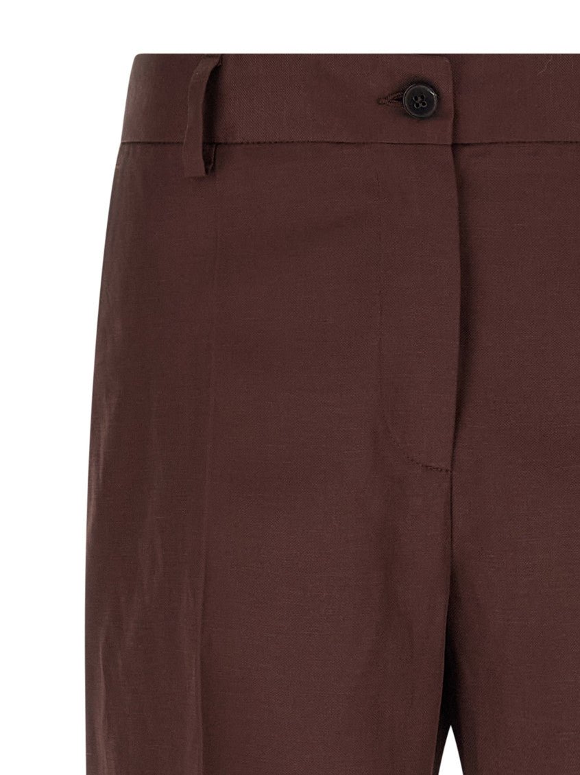 Brown Straight Flat Front Pant 3