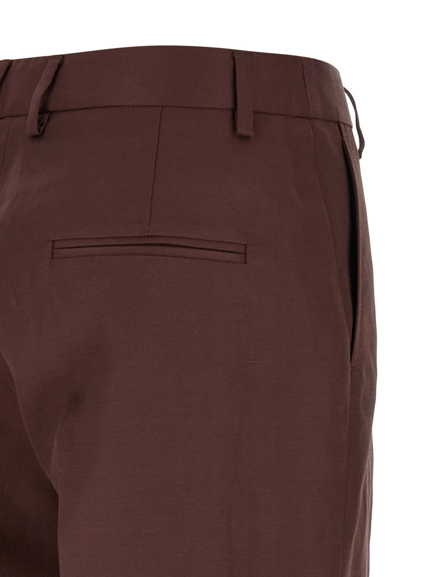 Brown Straight Flat Front Pant 4